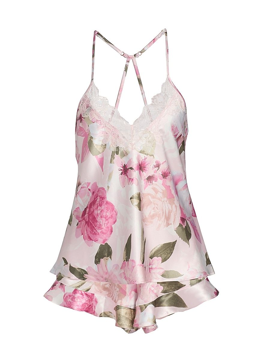 Women's Jovie Floral Satin Cami Pajamas - Rosewater - Size XL