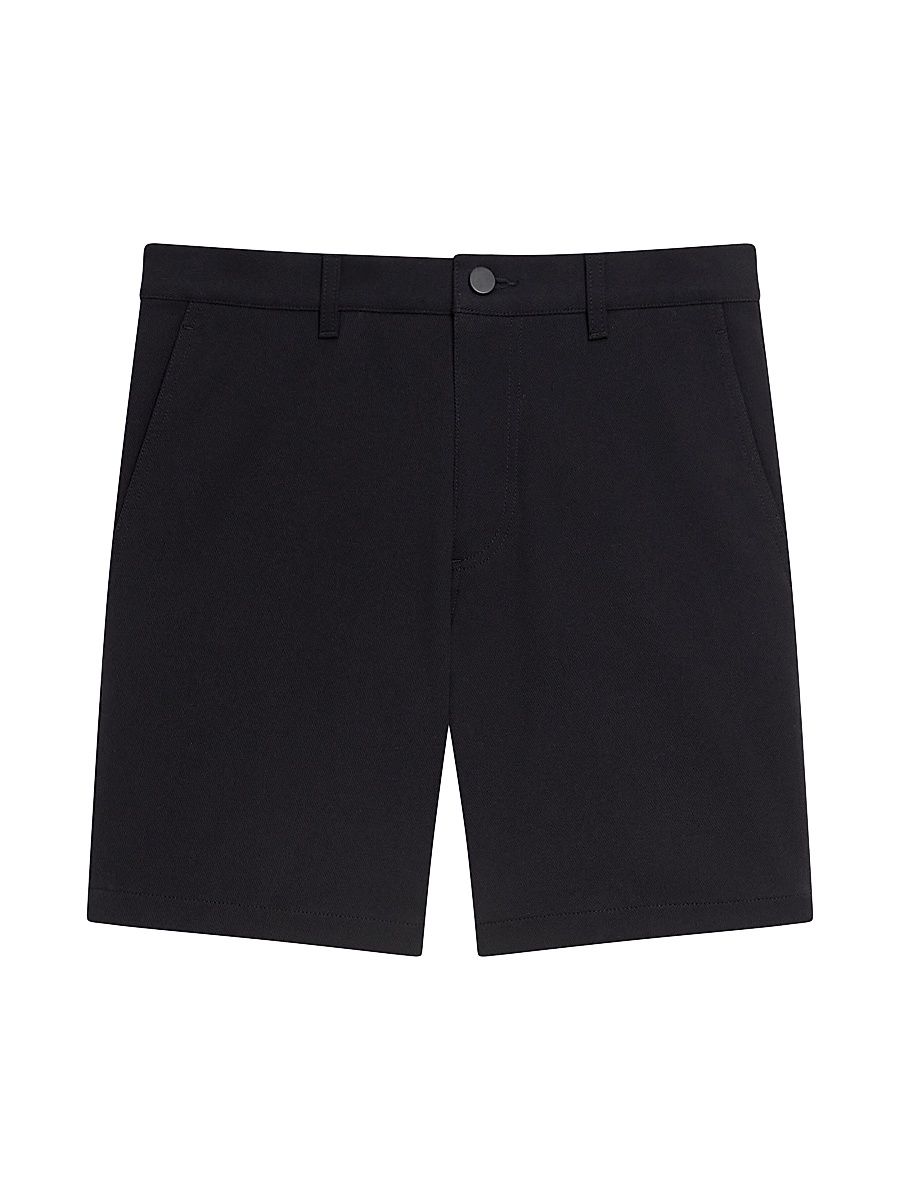 Men's Cotton-Blend Mid-Rise Shorts - Black - Size 38
