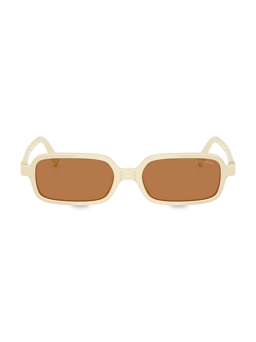 Women's 51MM Rectangular Sunglasses - Ivory Brown
