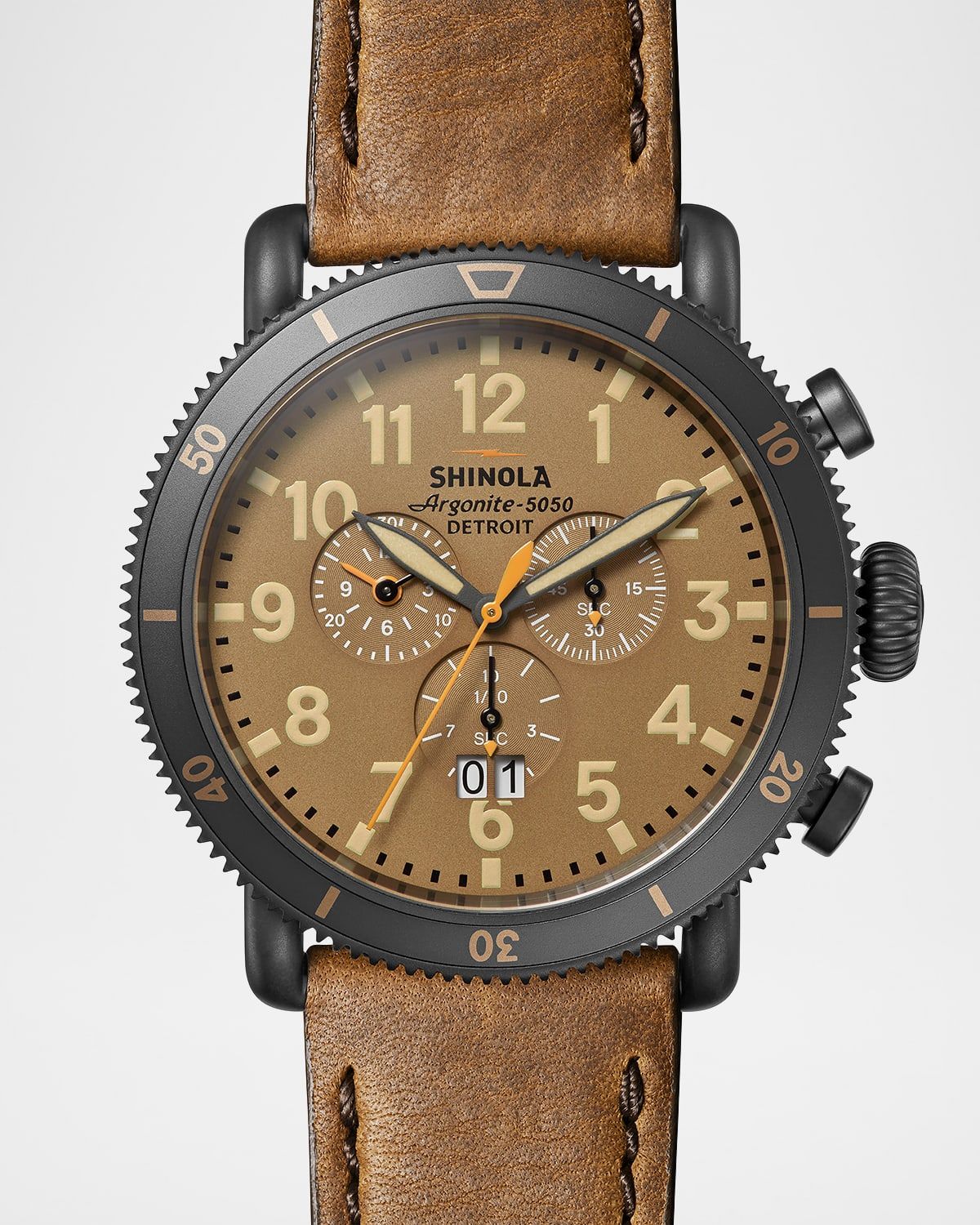 Men & apos;s Runwell Sport Chronograph Leather-Strap Watch, 48mm