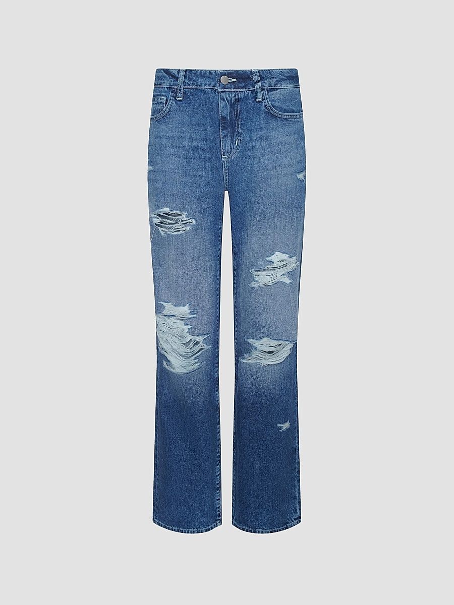 Women's Zelda Low-Rise Slouchy Straight-Leg Jeans - Atlantis Destruct - Size 32