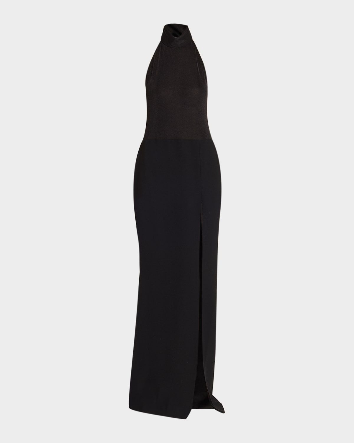 Nina Backless Halter Column Gown