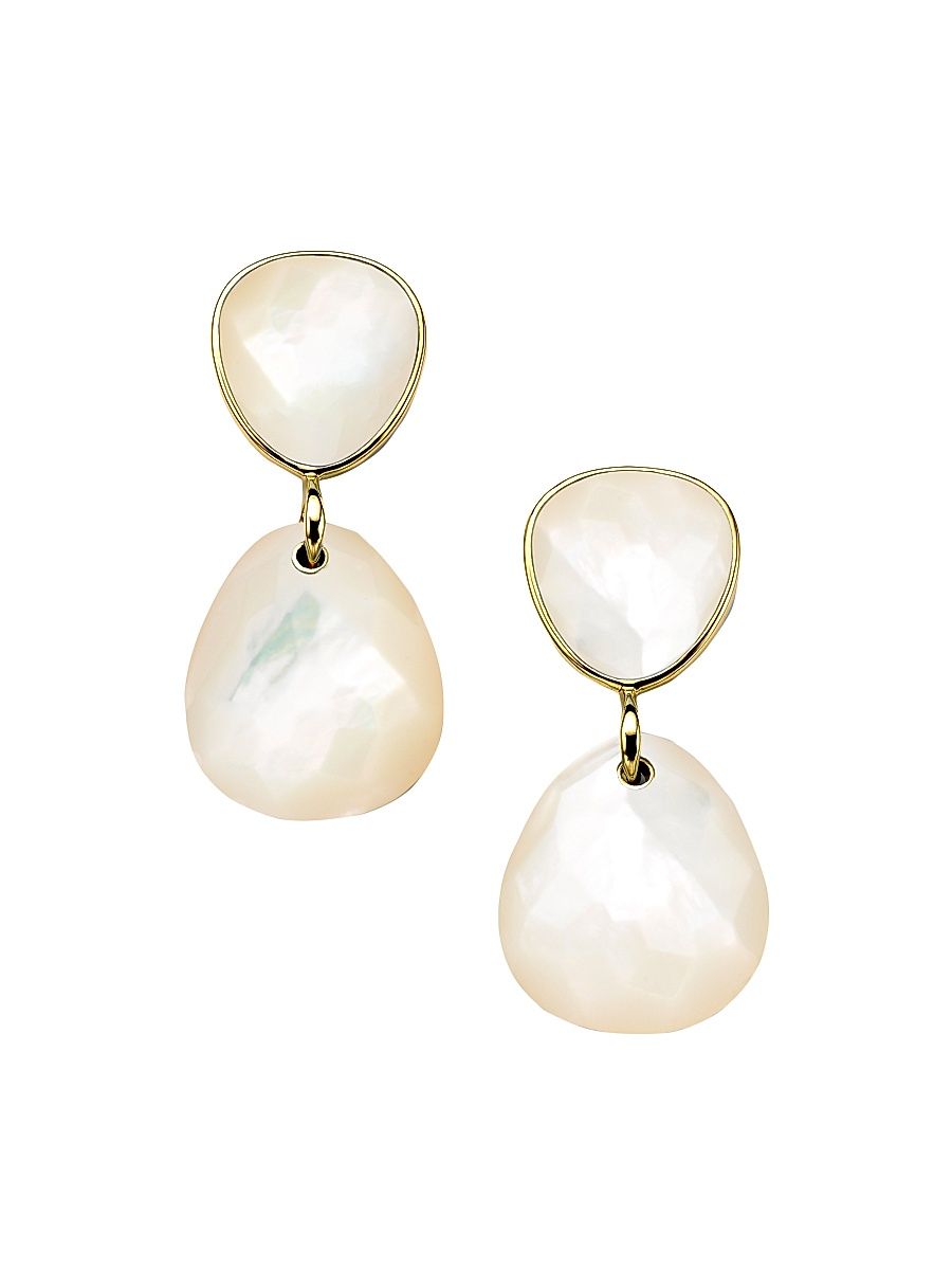Women's 18K Gold Rock Candy Mother-Of-Pearl Wedge Drop Earrings - Gold