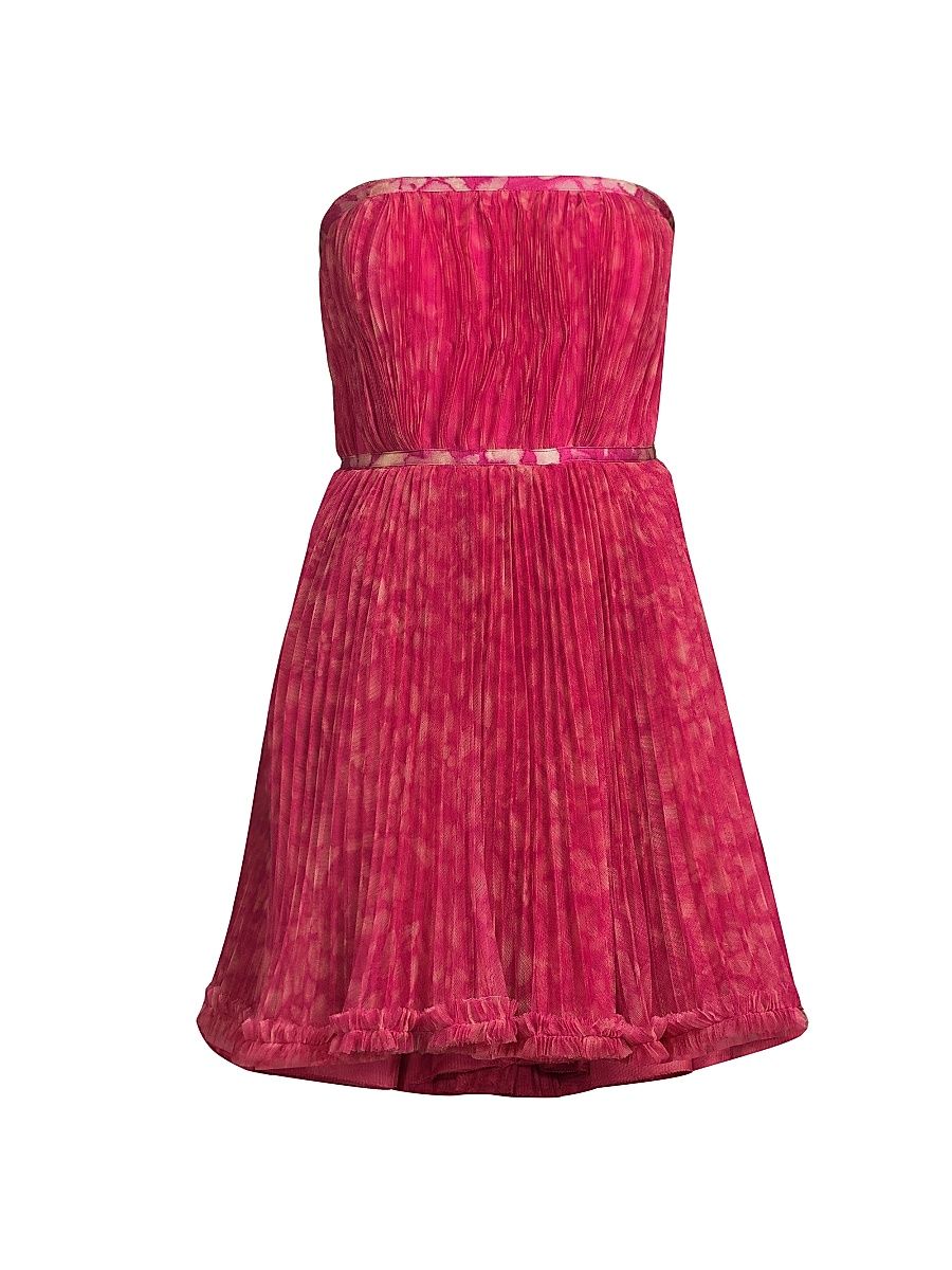 Women's Lenzy Tulle Strapless Minidress - Fuchsia - Size 10