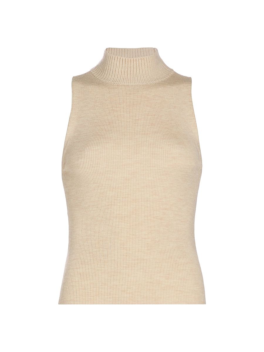 Women's Darcey Sleeveless Wool-Blend Top - Almond Heather - Size XL