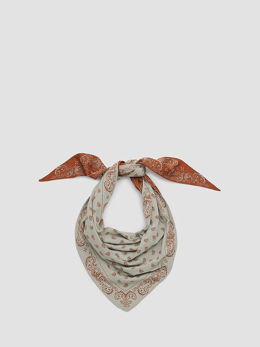 Women's The Wild Rag Cotton-Silk Reversible Bandana - Sage Brush Burnt Sienna