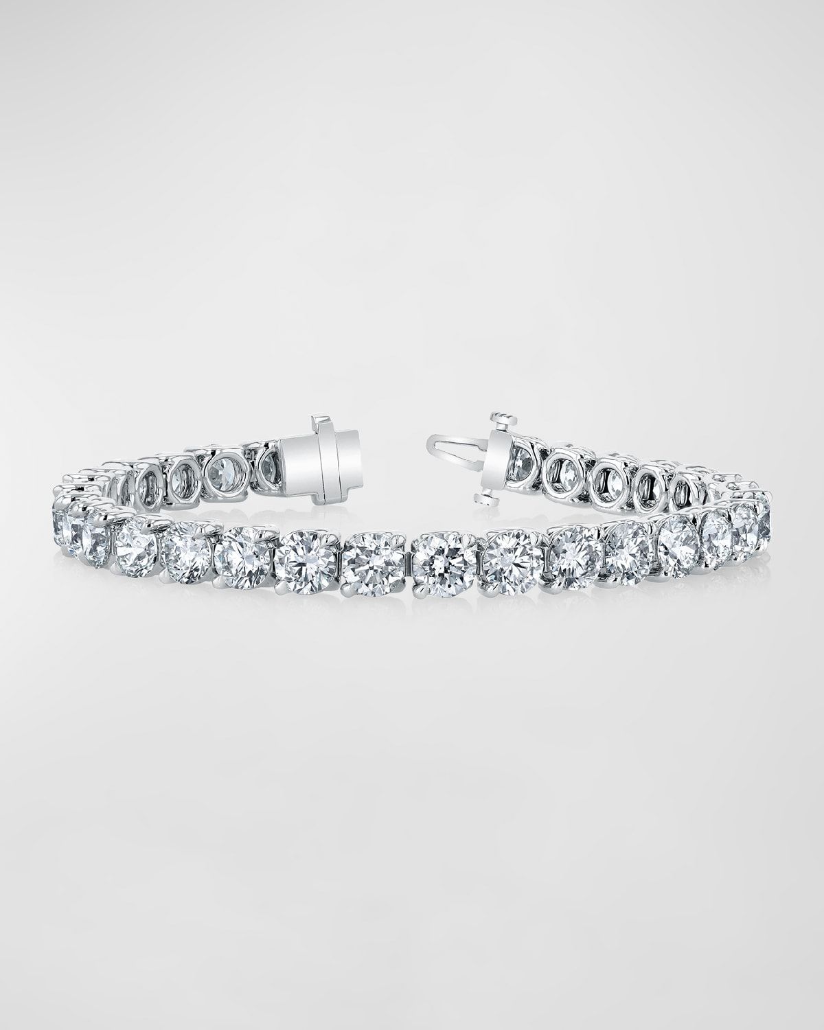 Platinum Round-Cut Diamond Buttercup Tennis Bracelet, 12.00tcw, 7"L