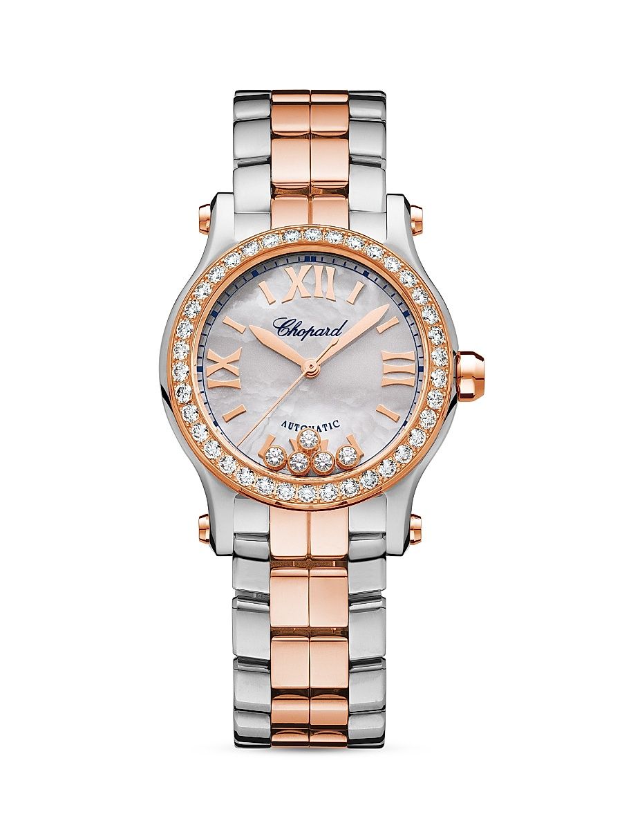 Women's Happy Sport Two-Tone Diamond & Mother-Of-Pearl Watch