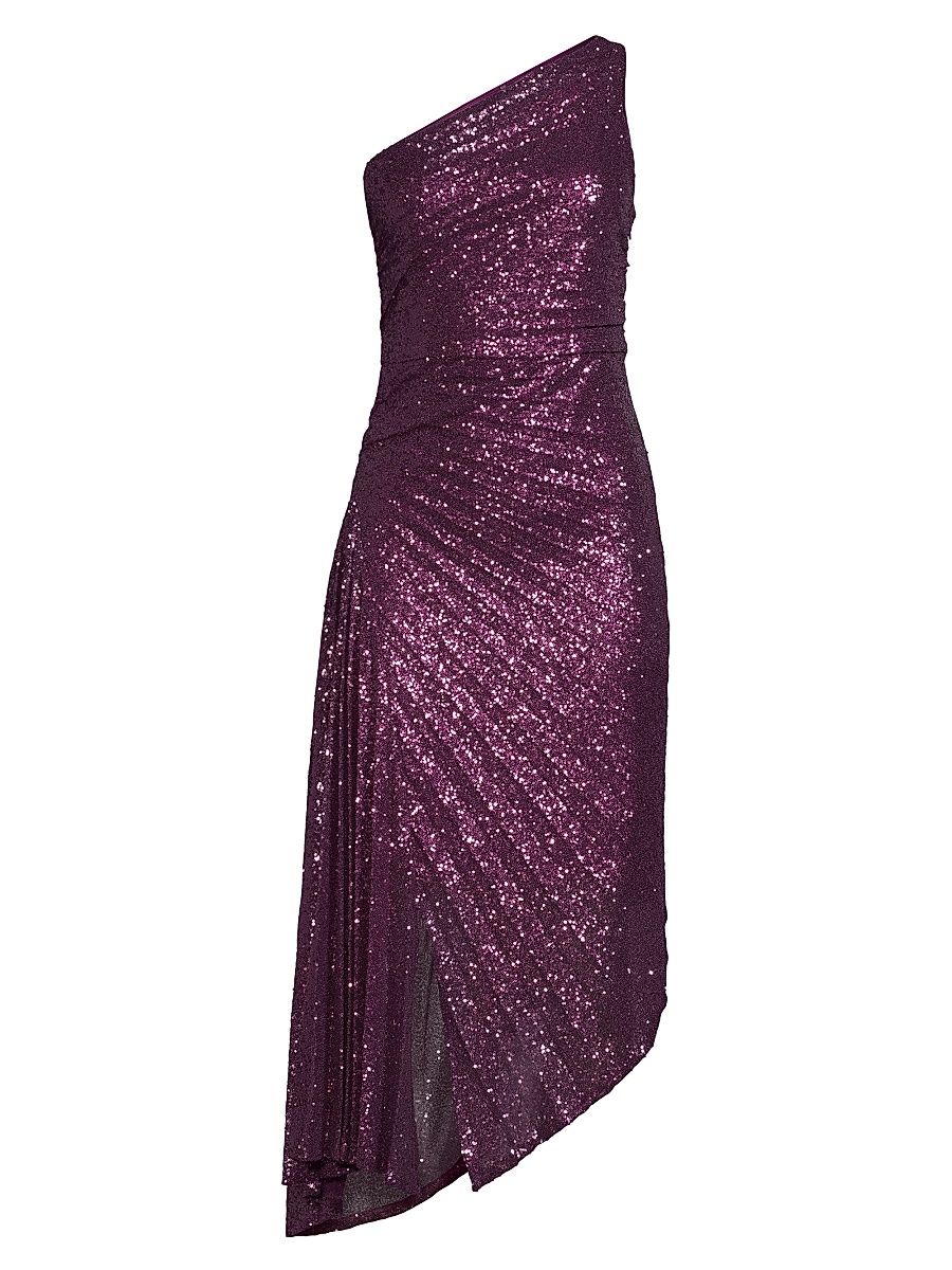 Women's Ava Asymmetric Sequin Dress - Iris Purple - Size 2