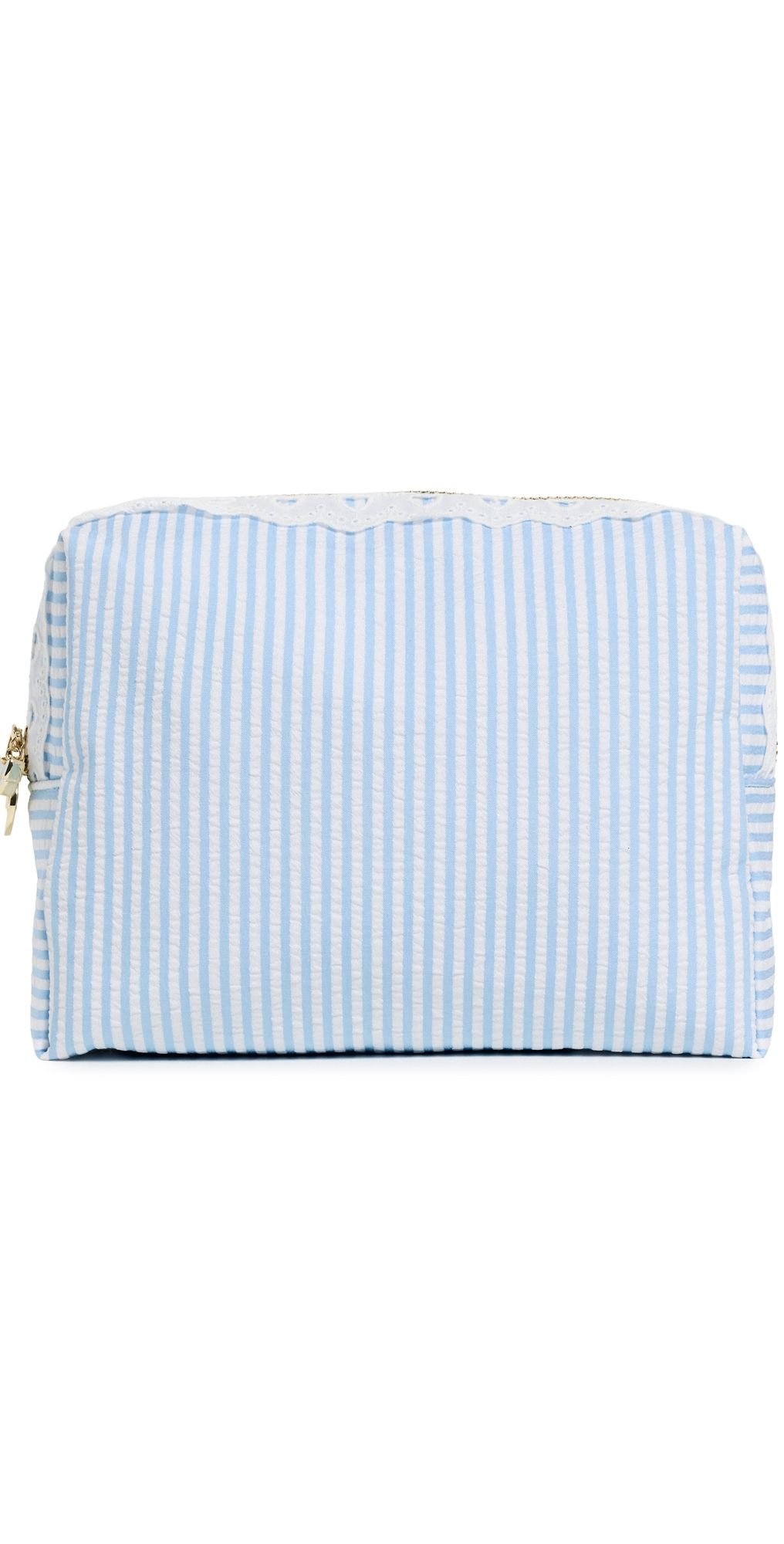 Stoney Clover Lane Large Pouch Blue Seersucker One Size