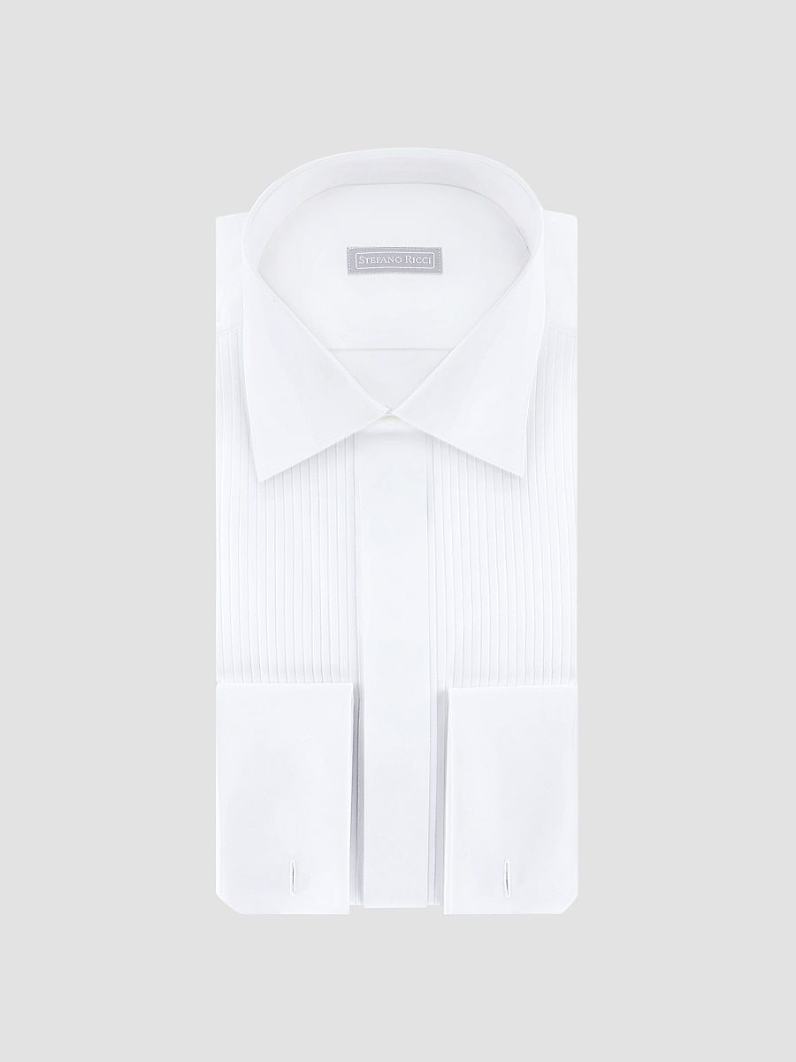 Men's Cotton Tuxedo Shirt - White - Size 19.5