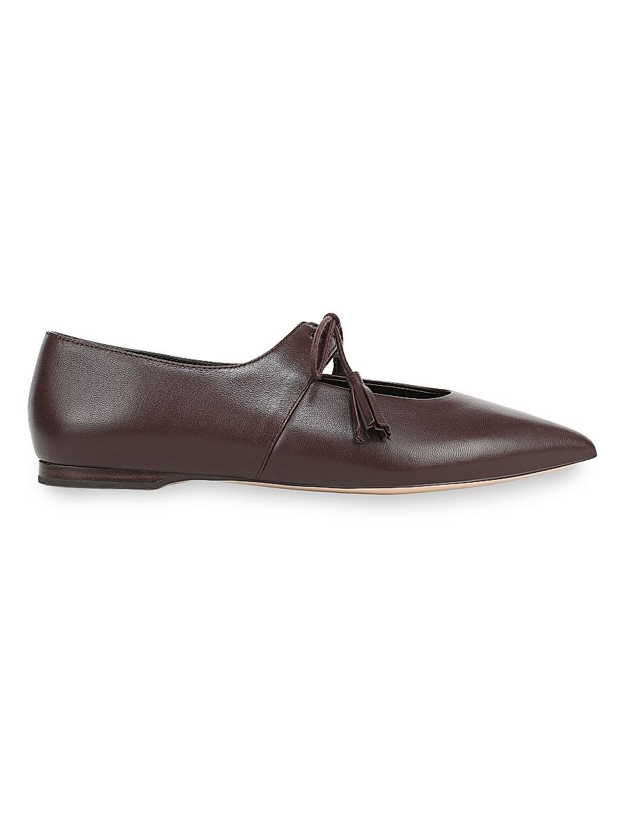Women's Lily Leather Ballet Flats - Bordeaux - Size 11