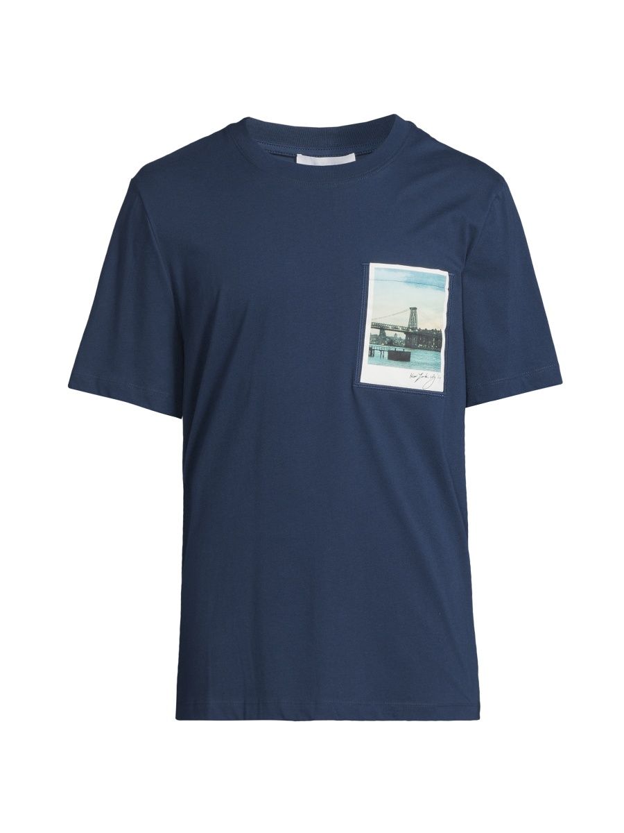 Helmut Lang Men's K-Postcard Photo T-Shirt - Navy - Size Medium