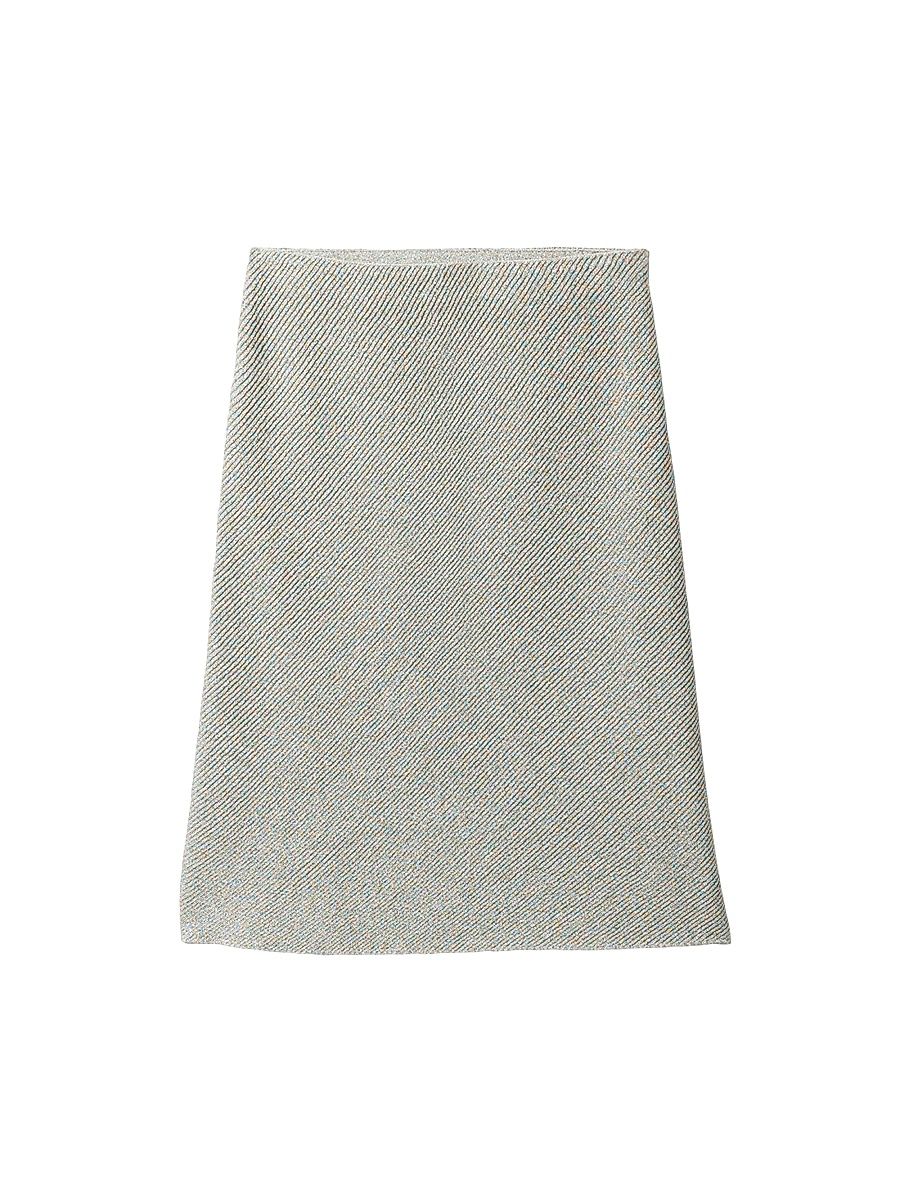 Women's Lamé Skirt - Grey - Size 6