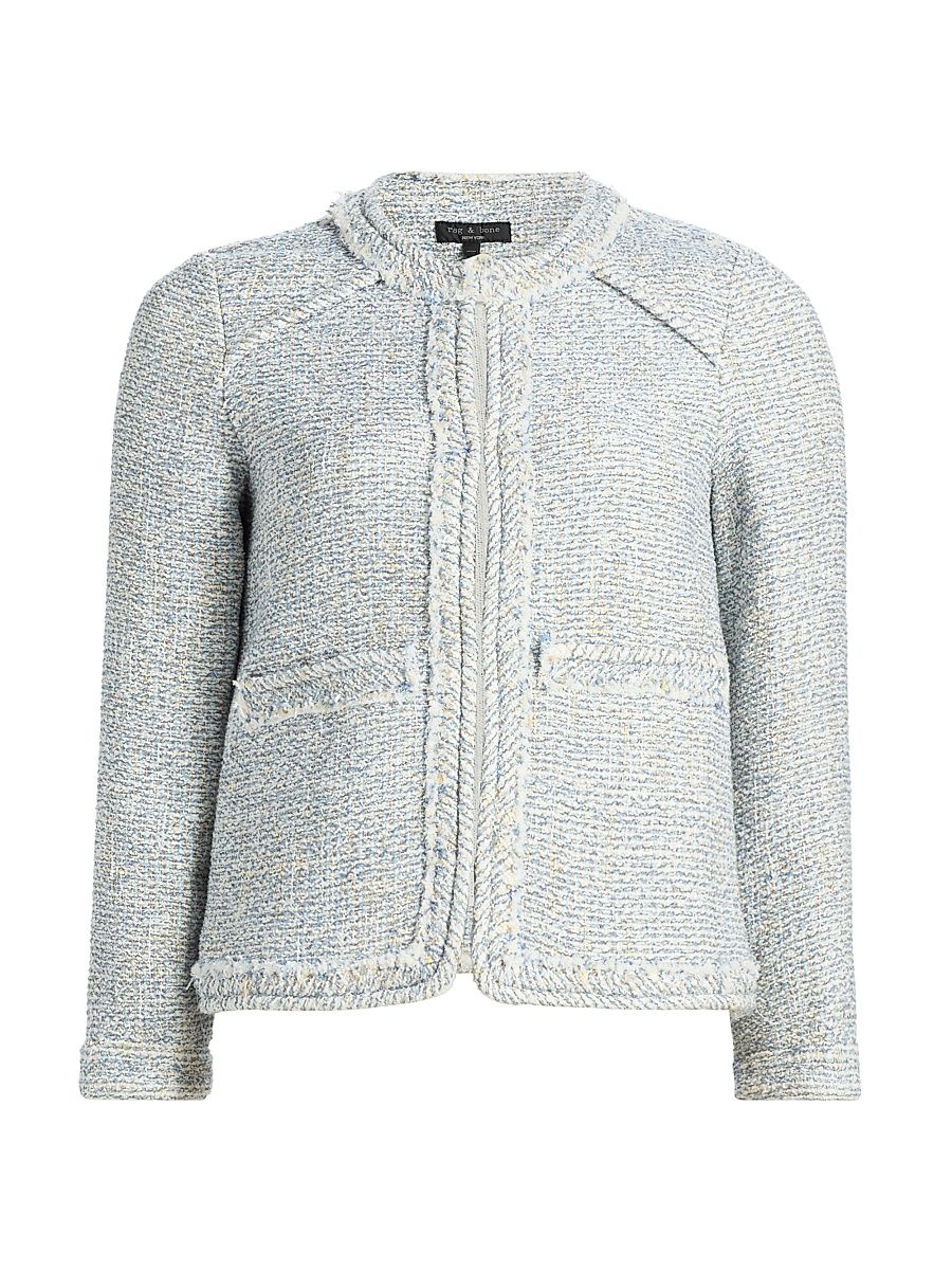 Women's Clarice Tweed Jacket - Blue Multi - Size XXS