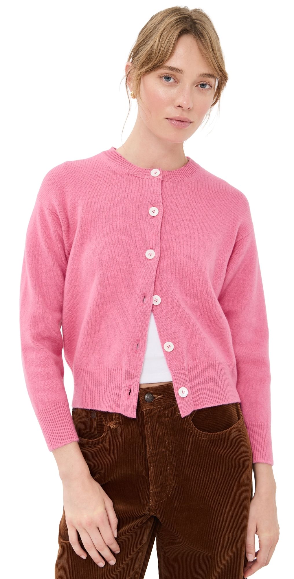 &Daughter Ada Crewneck Cardigan Pink M