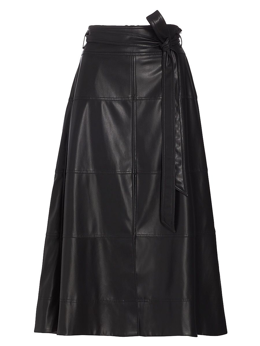 Women's Hudson Tie-Waist Midi-Skirt - Black - Size 12