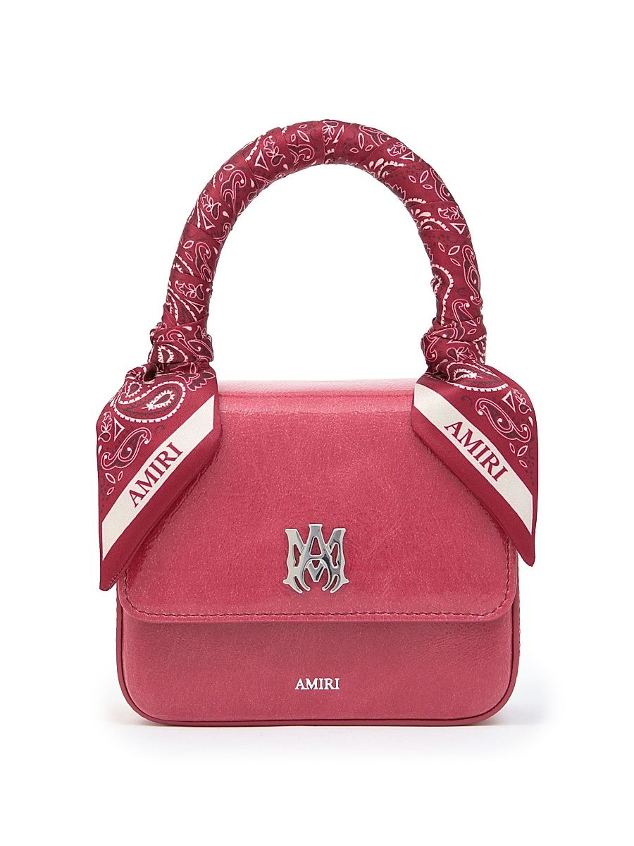 Women's Micro MA Leather Top Handle Bag - Red Rose