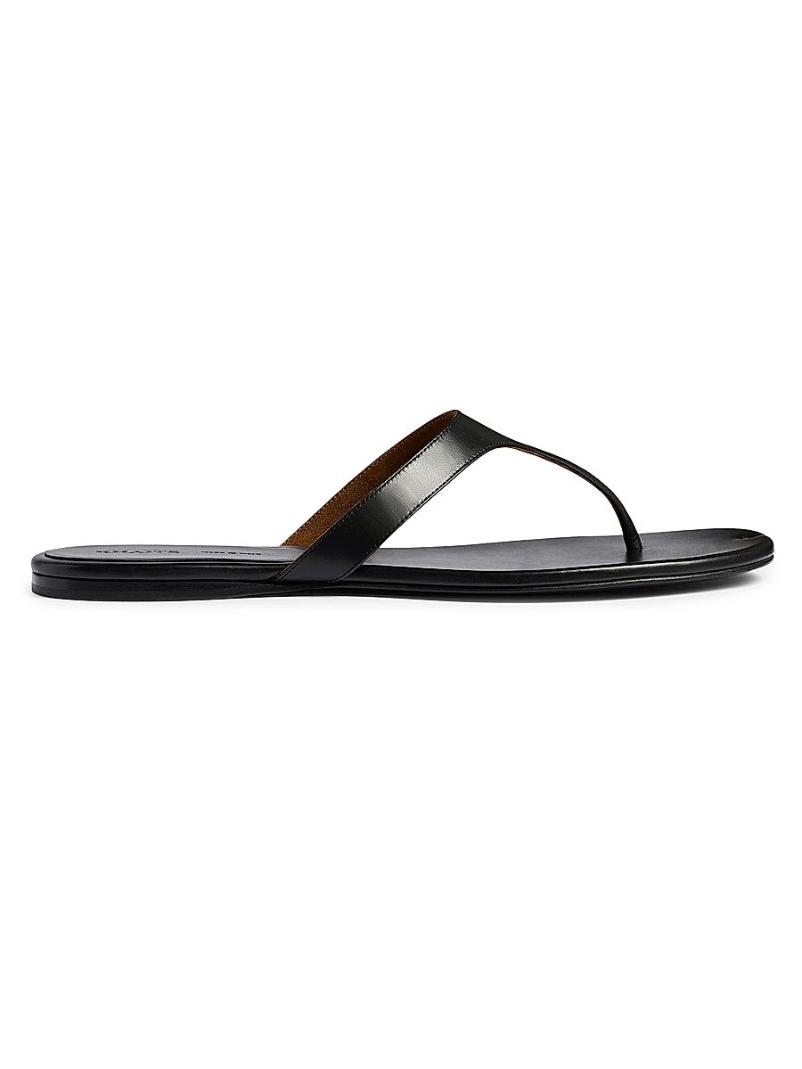 Women's Archer Leather Thong Sandals - Black - Size 11