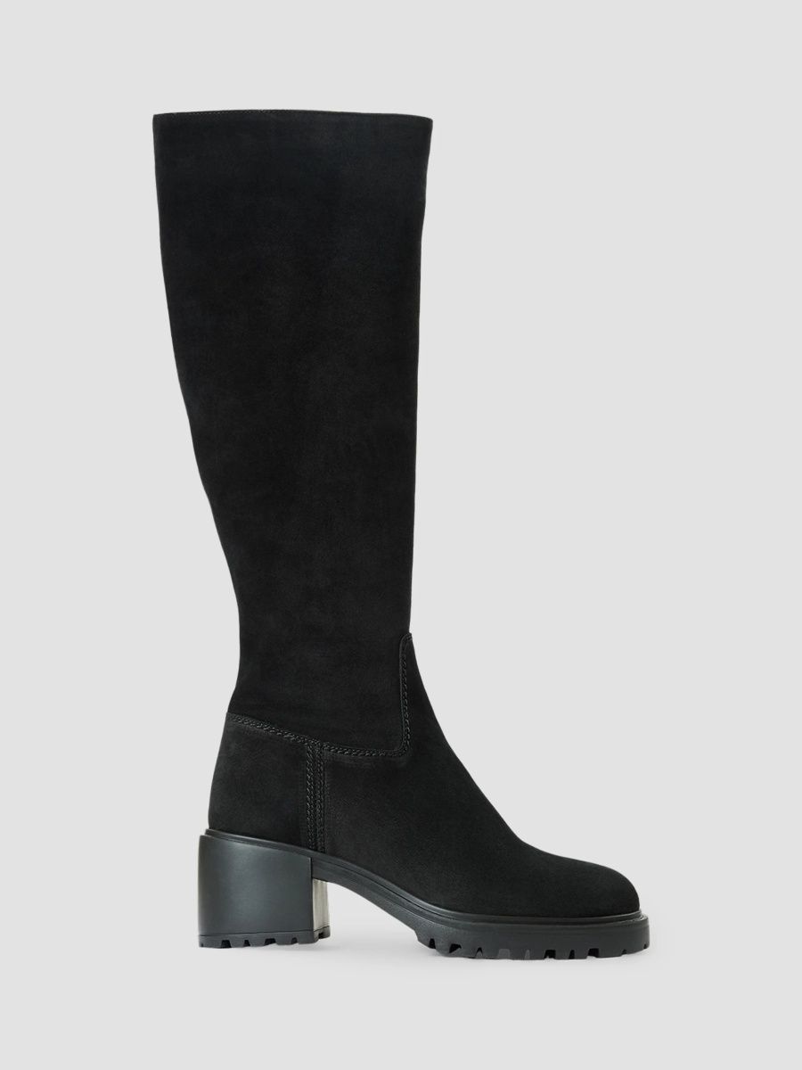 Aquatalia Women's Delilah 65MM Suede Knee-High Boots - Black Suede - Size 11