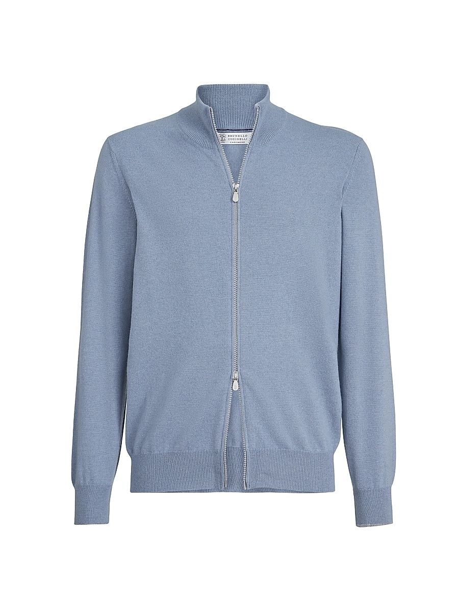 Men's Cashmere Turtleneck Cardigan with Zipper - Panama - Size 50