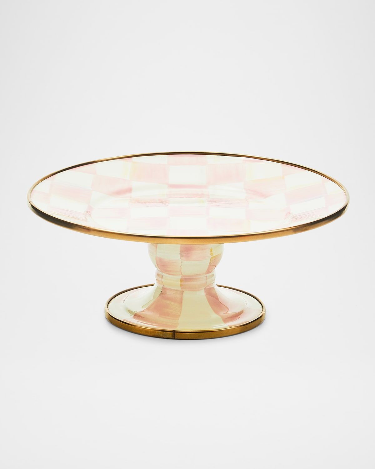 Rosy Check Pedestal Platter, Mini
