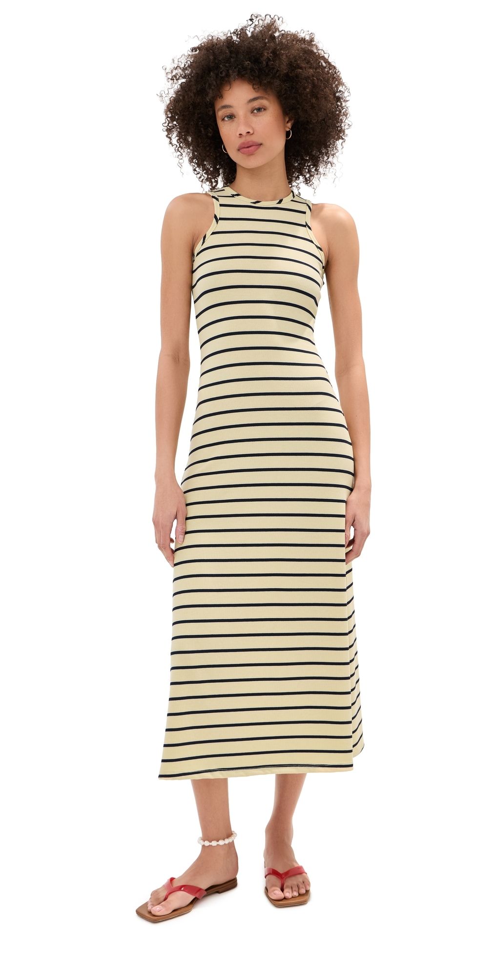 State & Lake Sloane Dress Yellow/Blue M