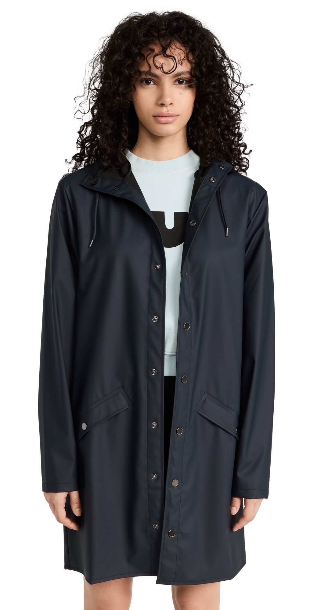 Rains Long Jacket Black S