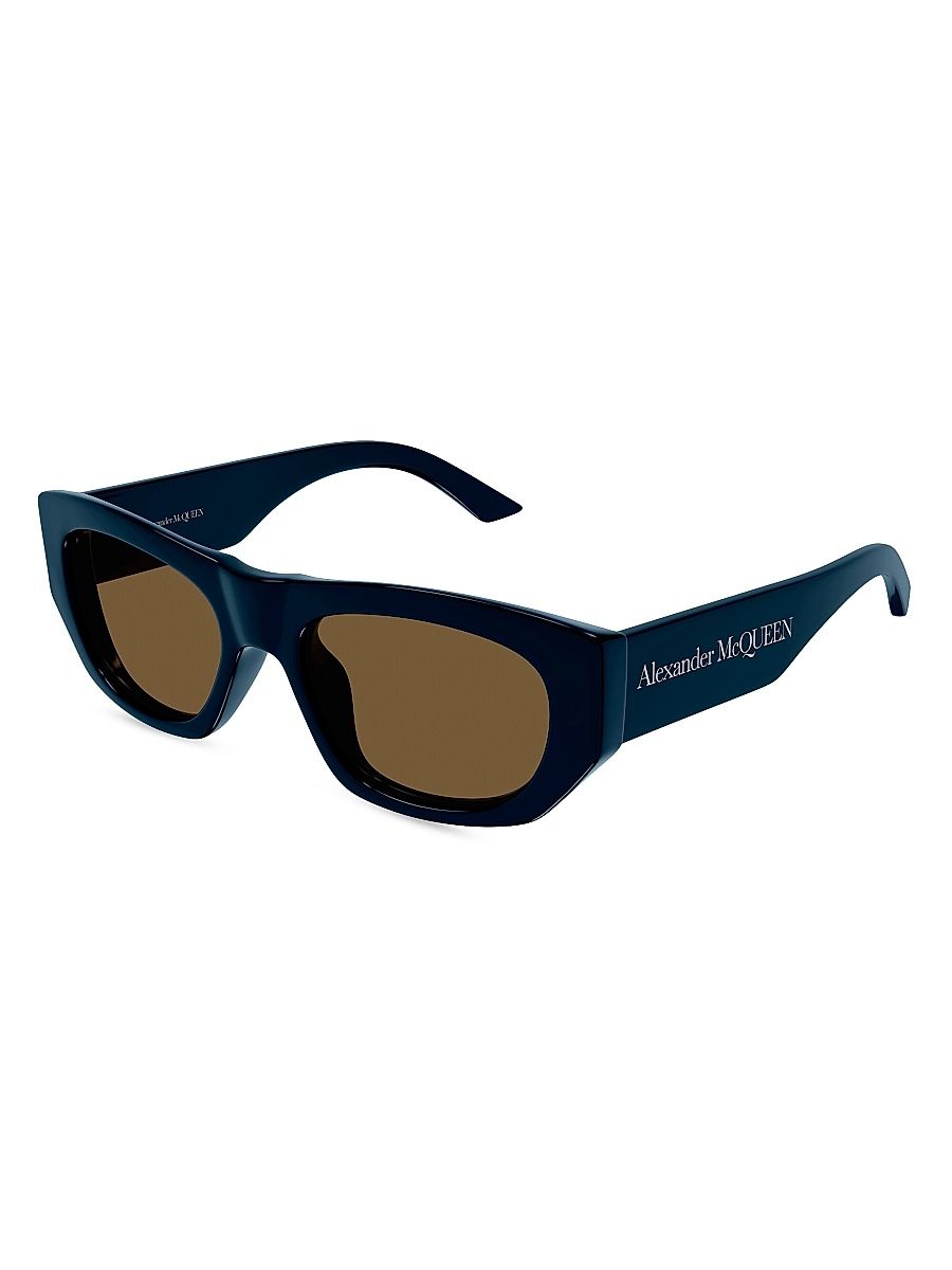 Men's Bold 54MM Square Sunglasses - Blue Brown