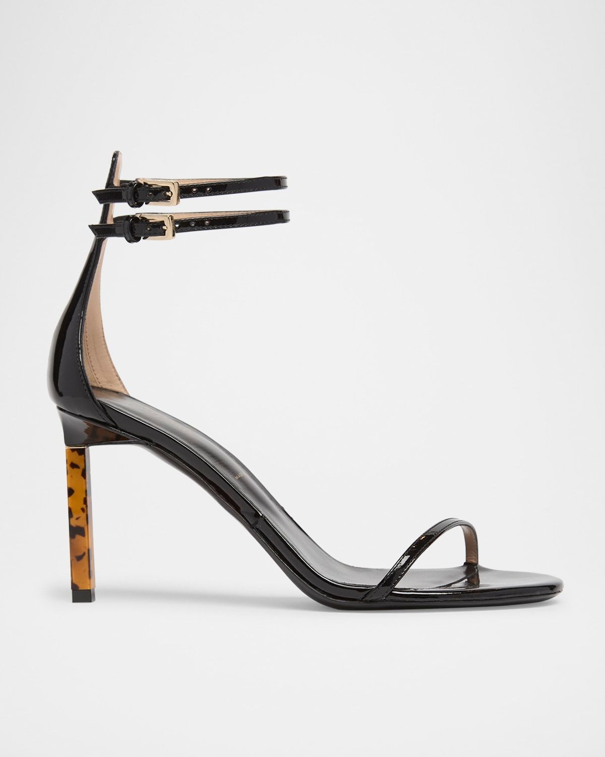 Patent Leather Double Ankle Strap Sandals