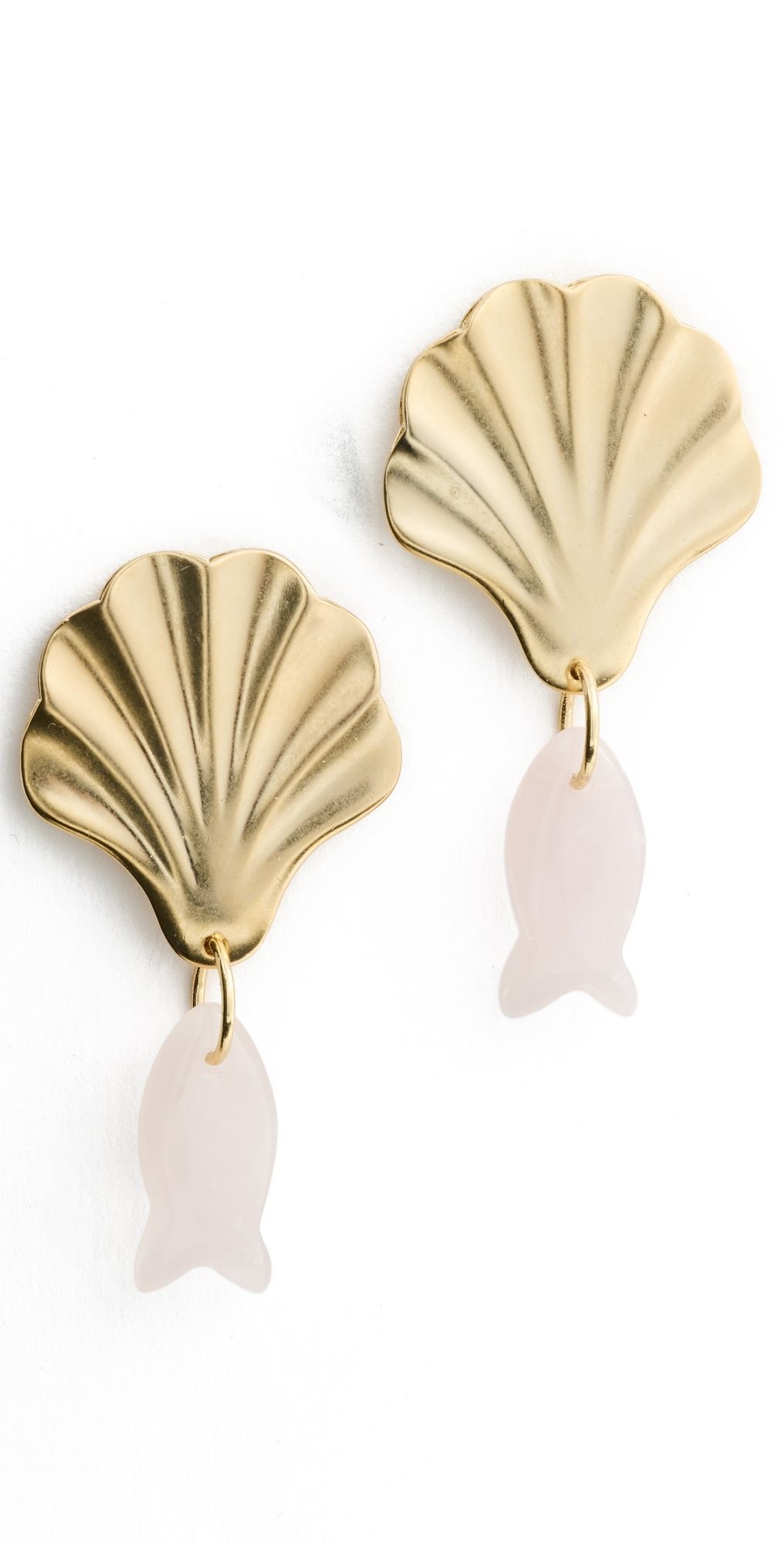 Brinker + Eliza Juno Earrings Rose Quartz One Size