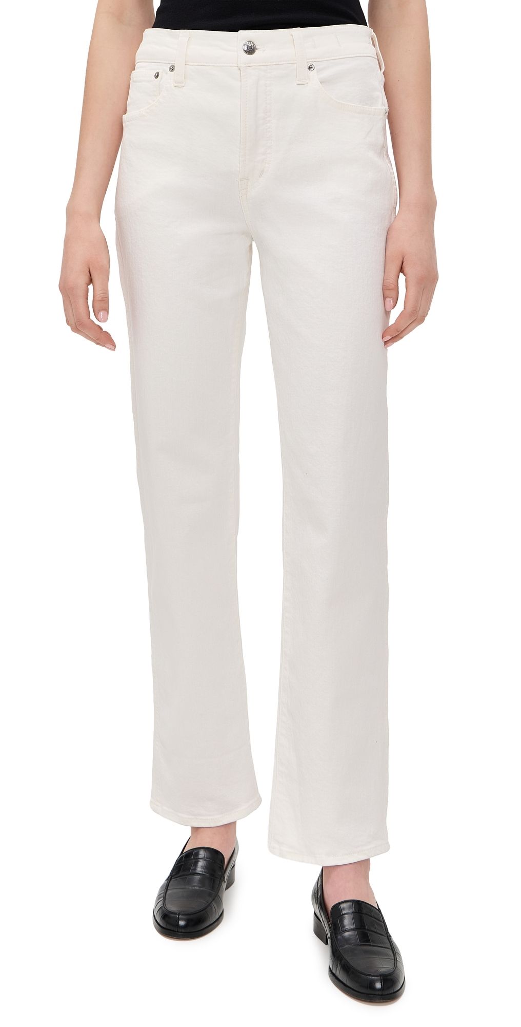 Madewell The Longline Straight Jeans In Tile White Tile White 26