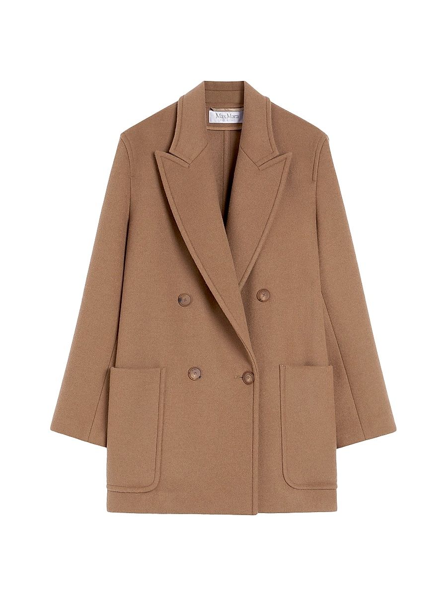 Women's Wool and Cashmere Cloth Heavy Coat - Hazelnut Brown - Size 2