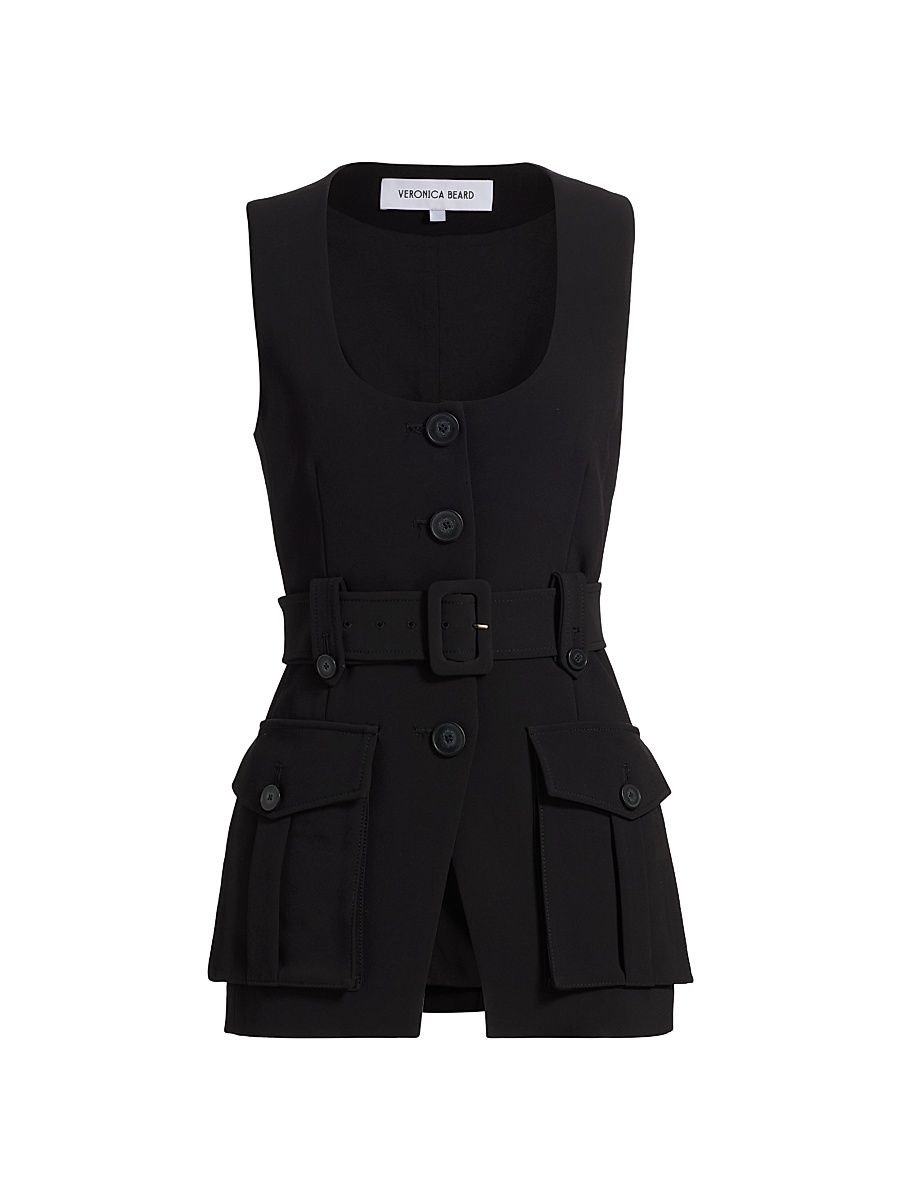 Women's Becker Belted Vest - Black - Size 8