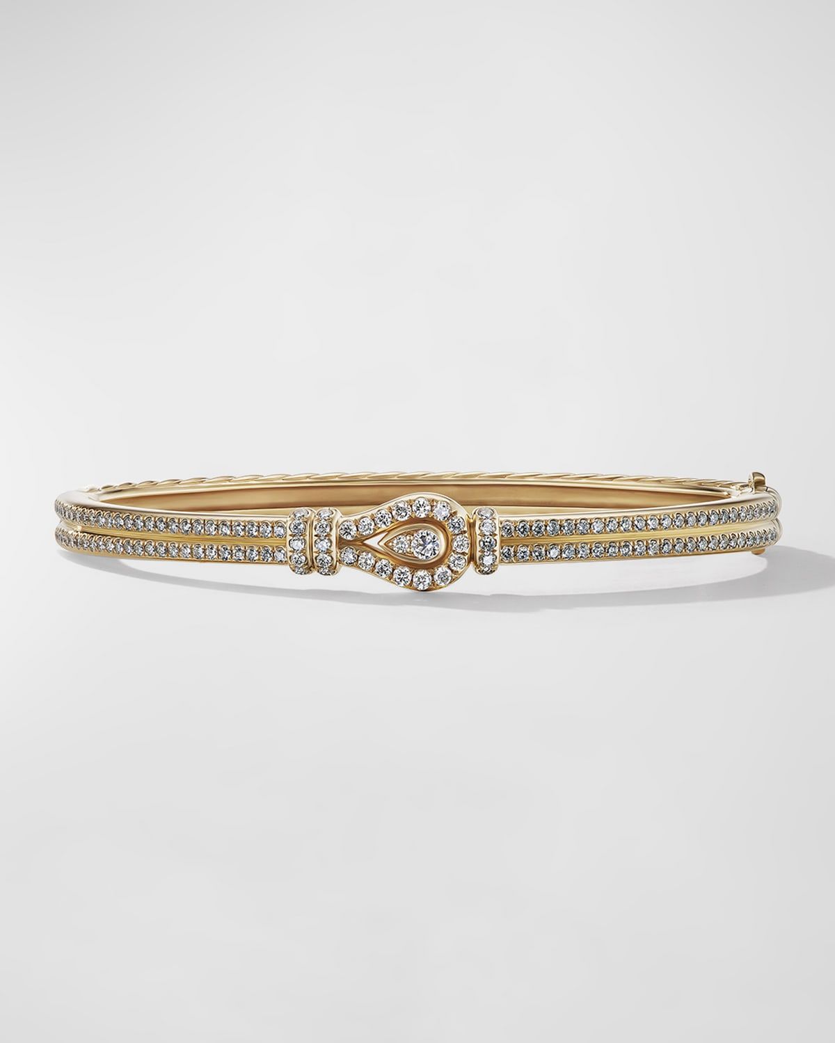 Thoroughbred Loop Bracelet with Full Pave Diamonds in 18K Gold