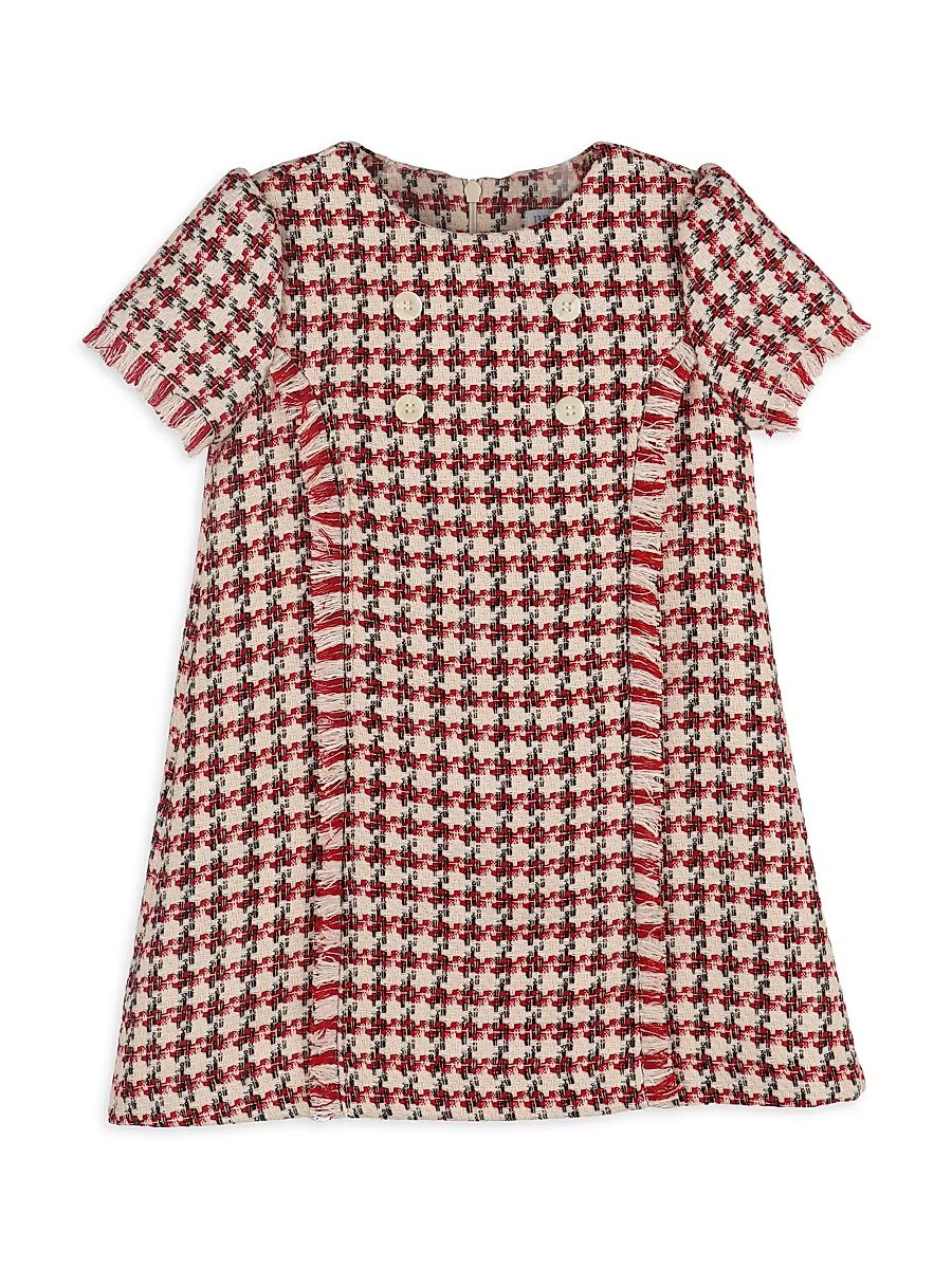 Little Girl's Tweed A-Line Dress - Red - Size 6
