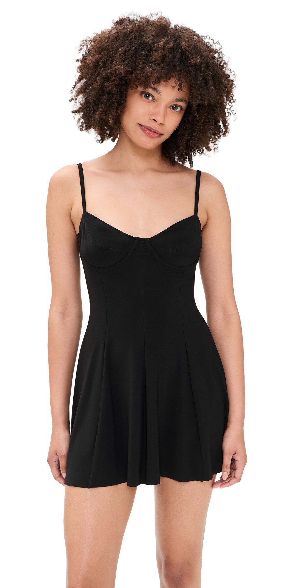 Norma Kamali Underwire Pickleball Dress Black L