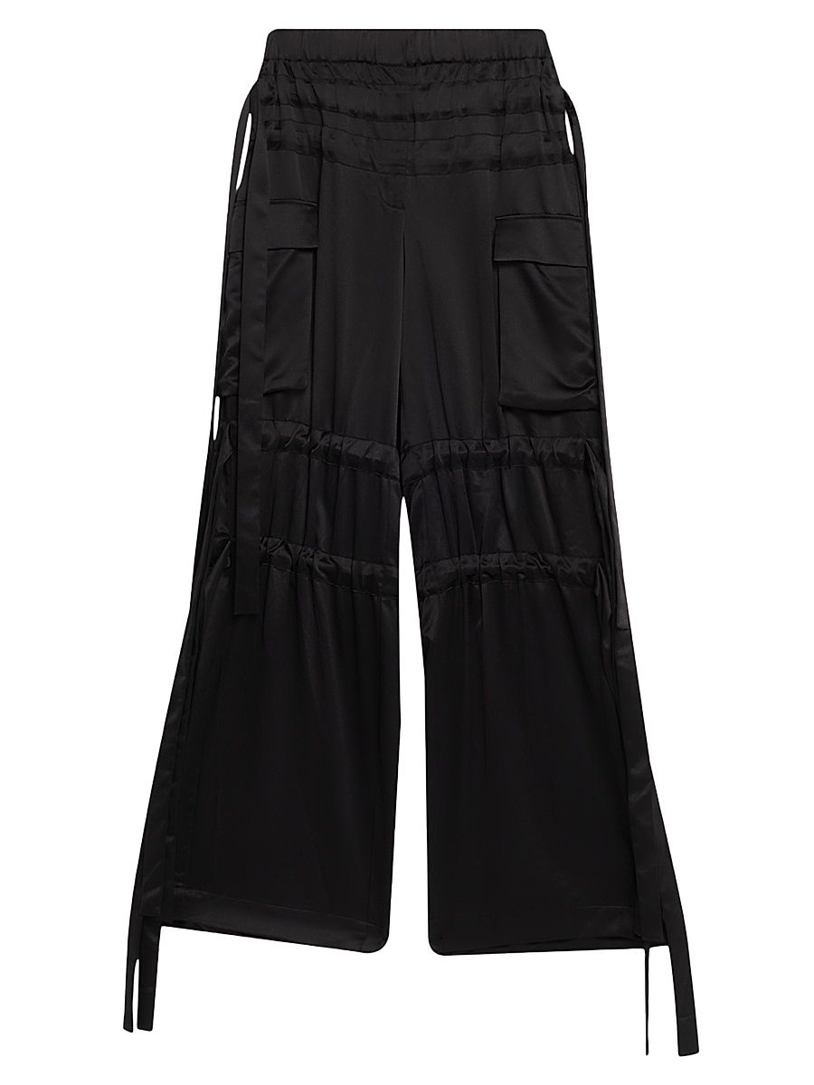 Women's Odin Satin Cargo Trousers - Black - Size 12