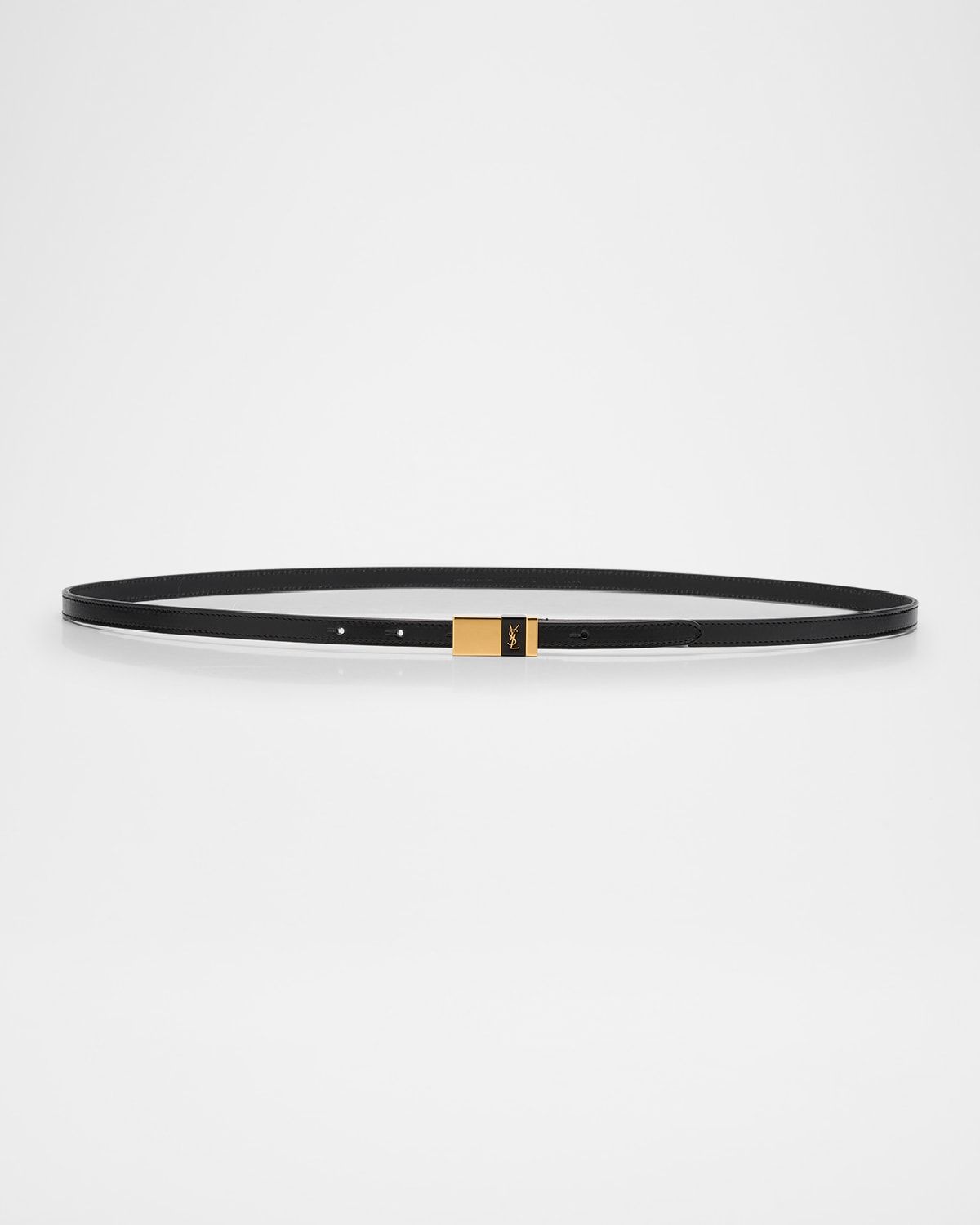 Embossed Leather Skinny Belt