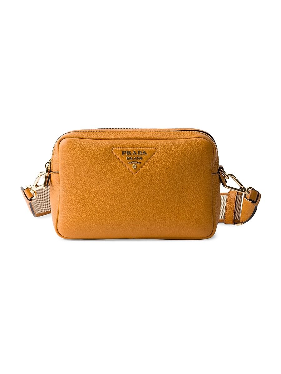 Women's Small Leather Shoulder Bag - Orange