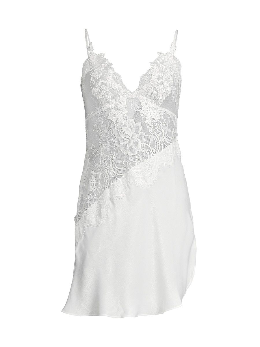 Women's Marry Me Satin Chemise - Ivory - Size XL