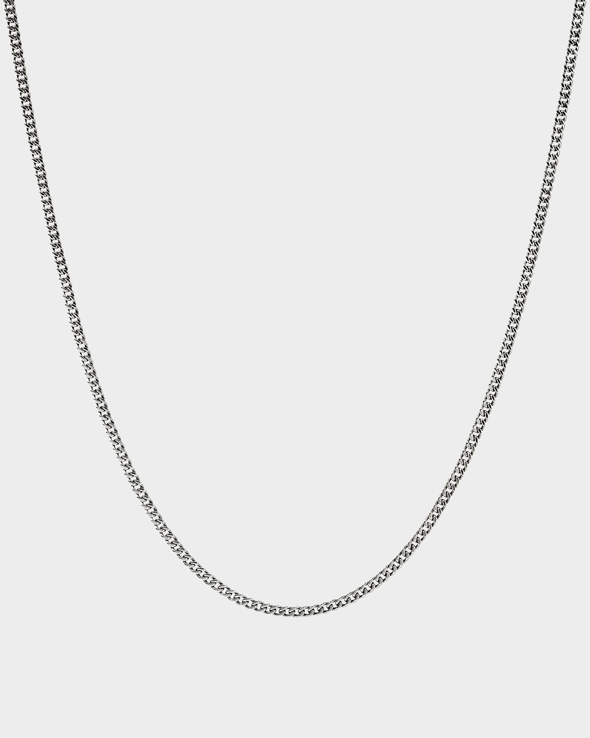 Men & apos;s Sterling Silver Curb Chain Necklace, 2.1mm