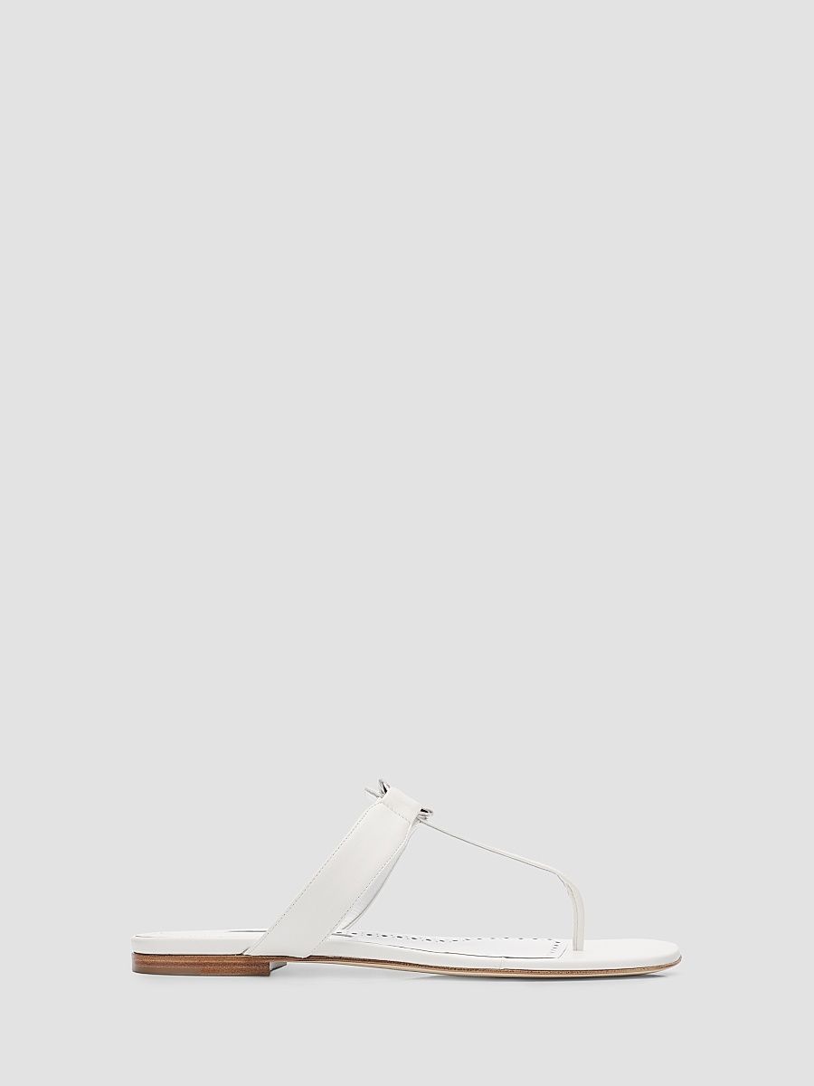Women's Mionasan Leather T-Bar Sandals - White - Size 6