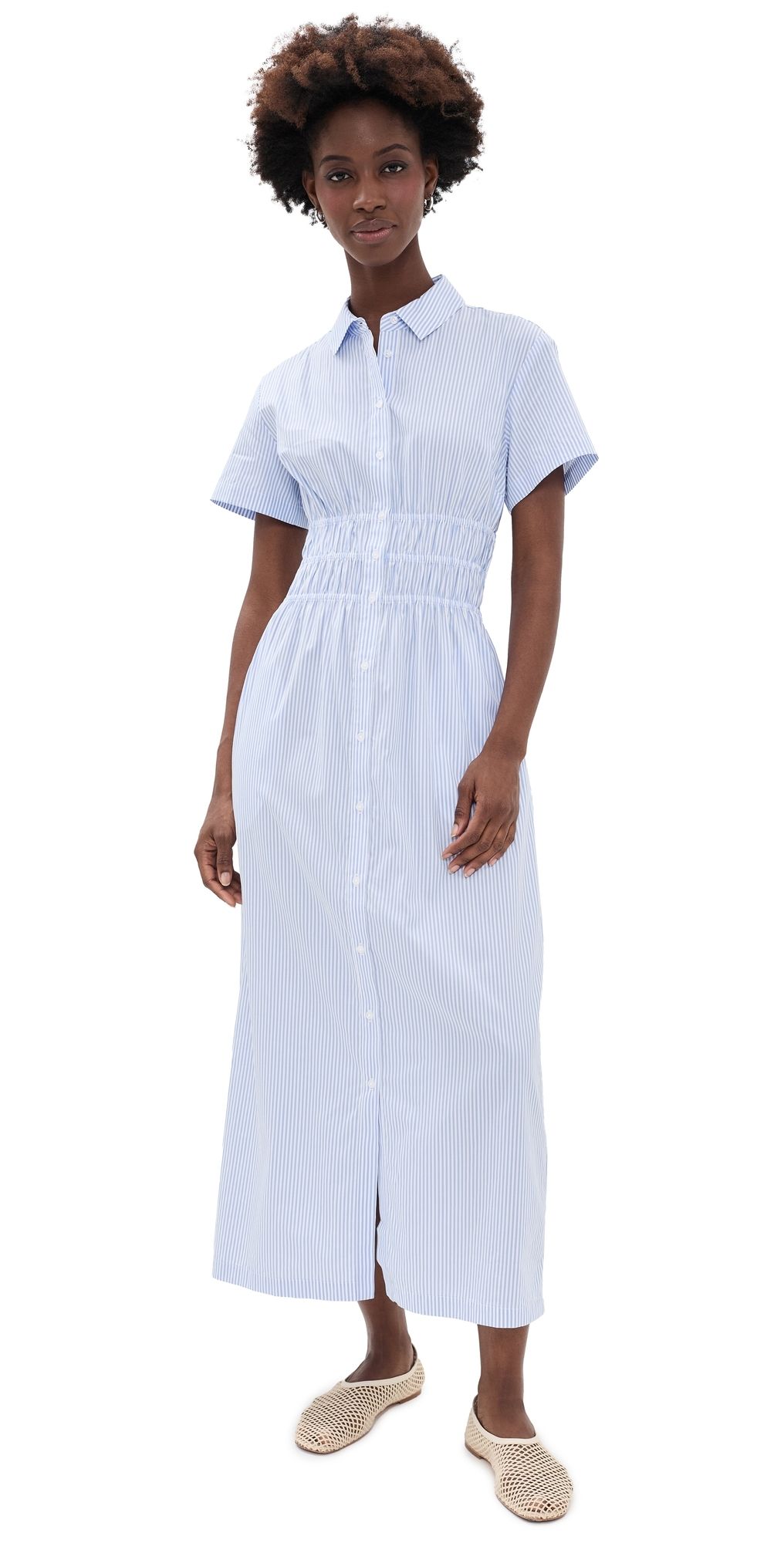 Hill House Home The Jamie Nap Dress Blue/White Stripe XL