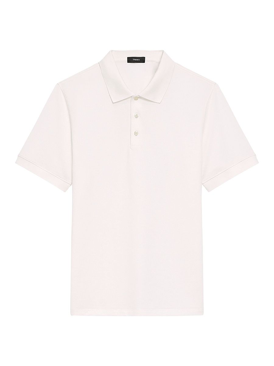 Men's Precise Cotton Piqué Polo Shirt - Ivory - Size XL