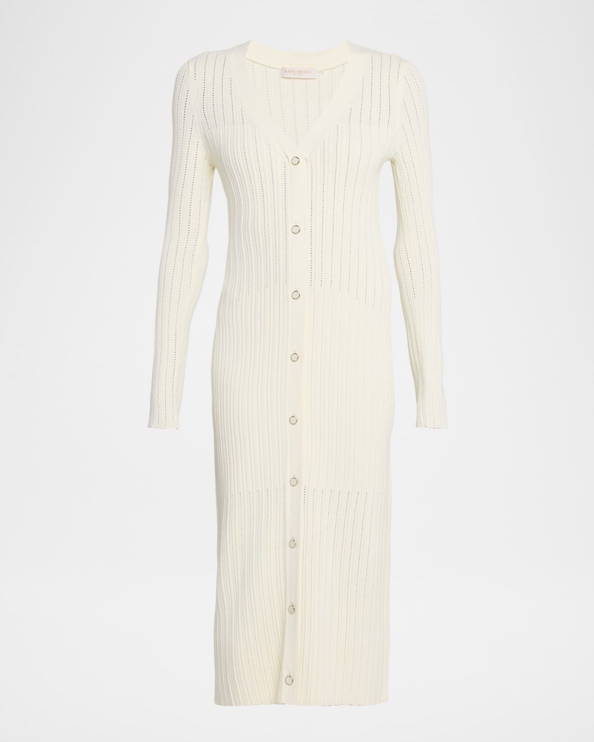 Gabby Pointelle Rib Knit Bodycon Midi Dress