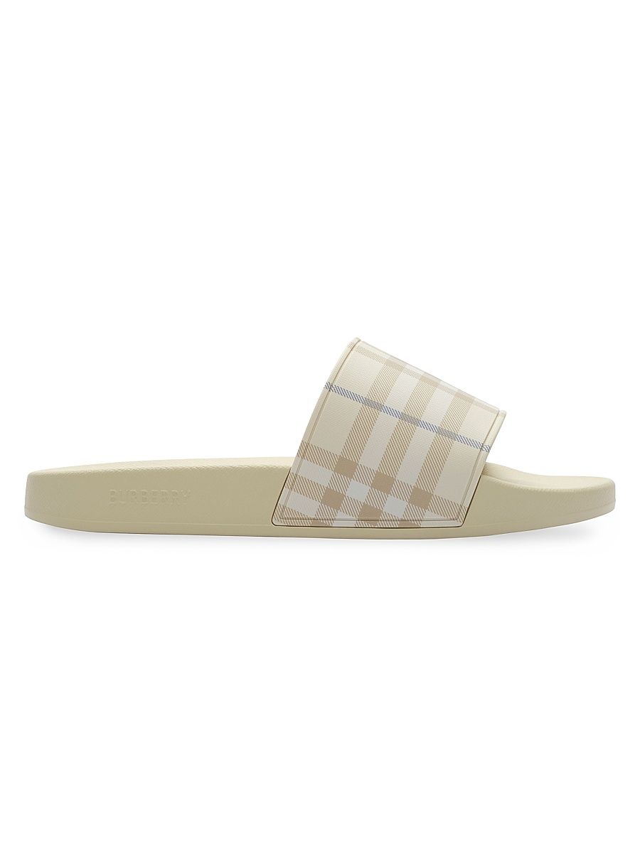 Women's Furley Check Slide Sandals - Sesame Beige - Size 11