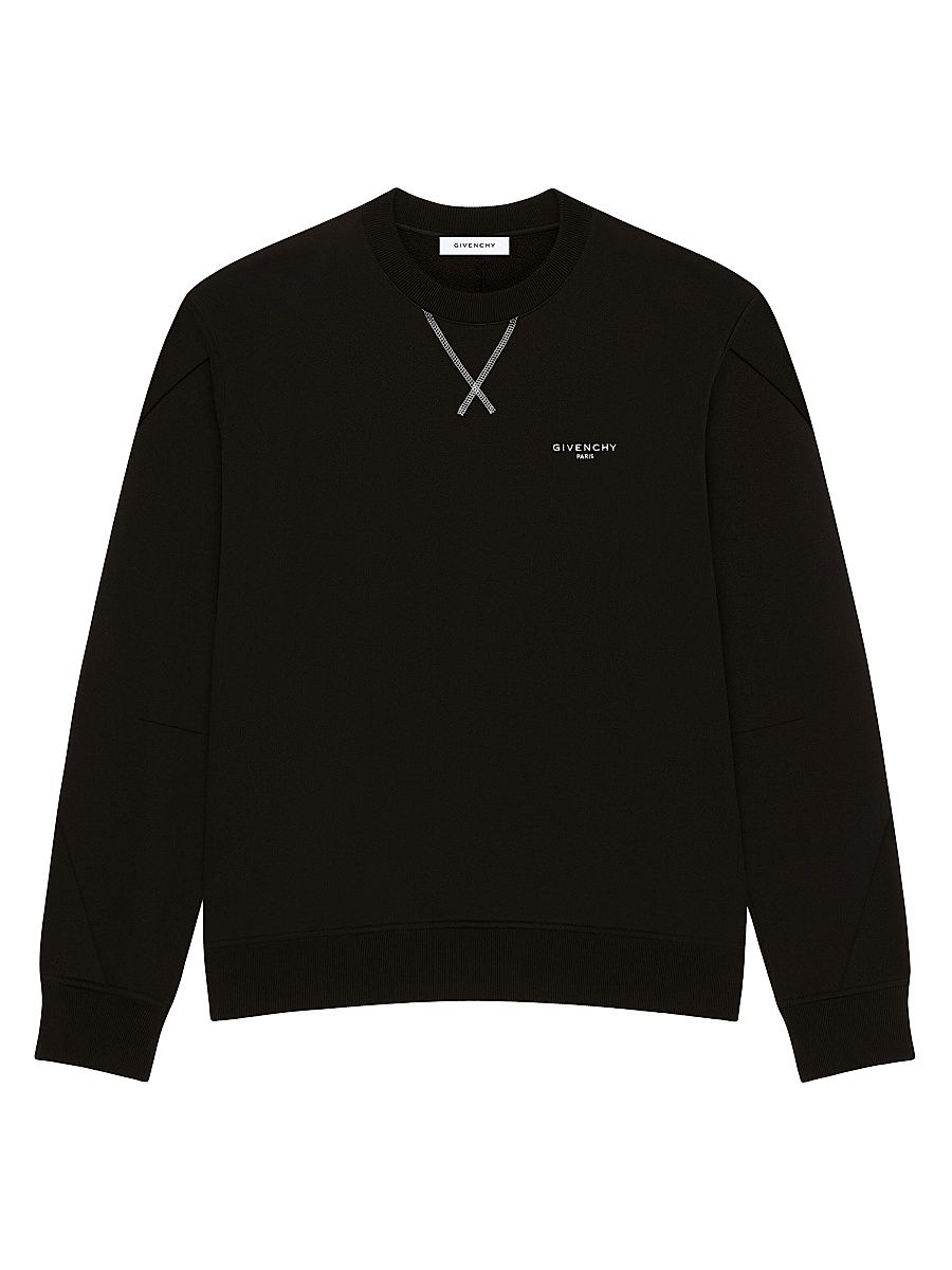 Men's Couture Seam Sweatshirt in Fleece - Black - Size XXXL