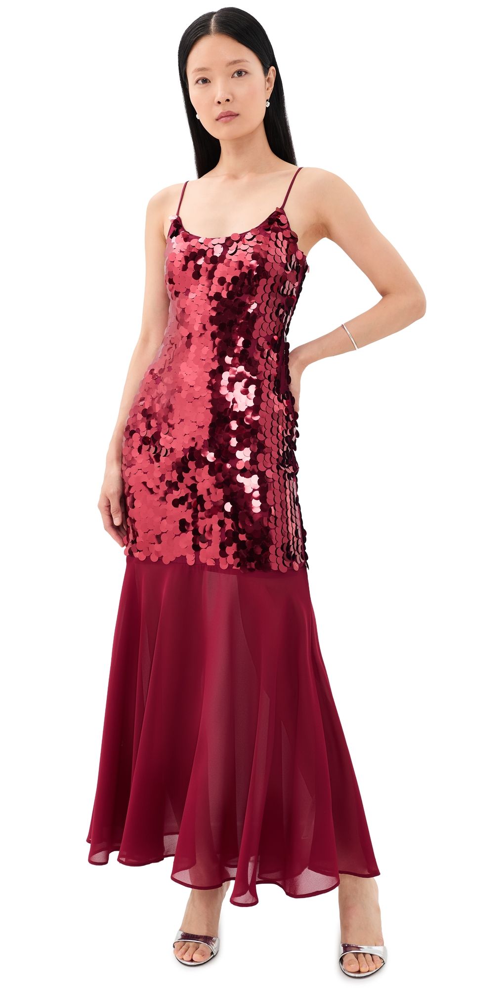 Never Fully Dressed Sequin Dress Burgundy 6