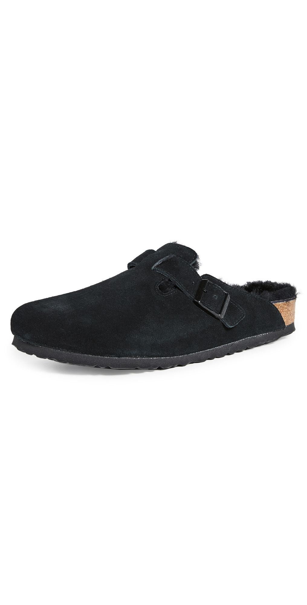 Birkenstock Boston Shearling Sandals Black Black 41